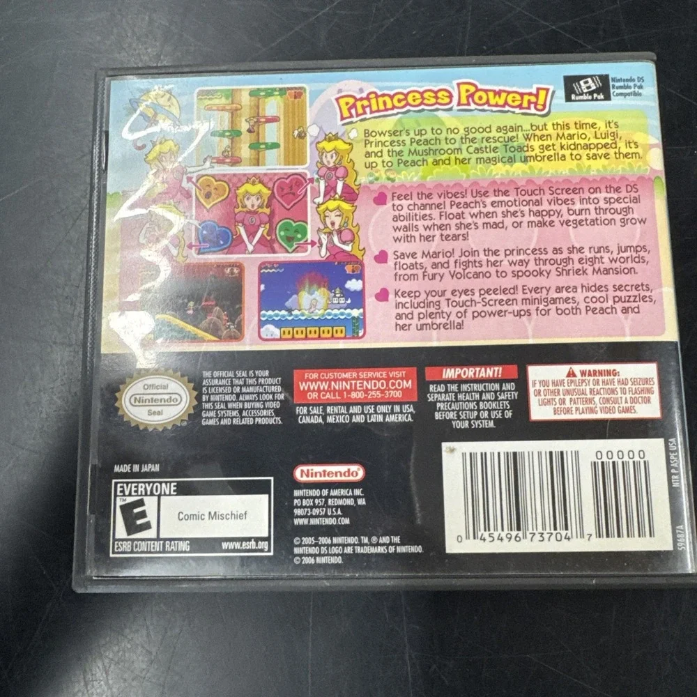 Super Princess Peach (Nintendo DS, 2006) CIB With Manual